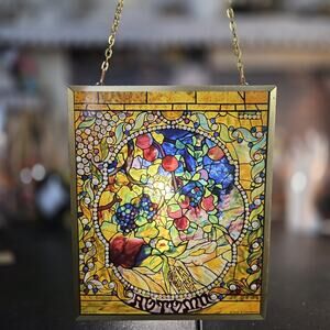Ebros Louis Comfort Tiffany Four Seasons Autumn Fall Stained Glass Art w/ Chain